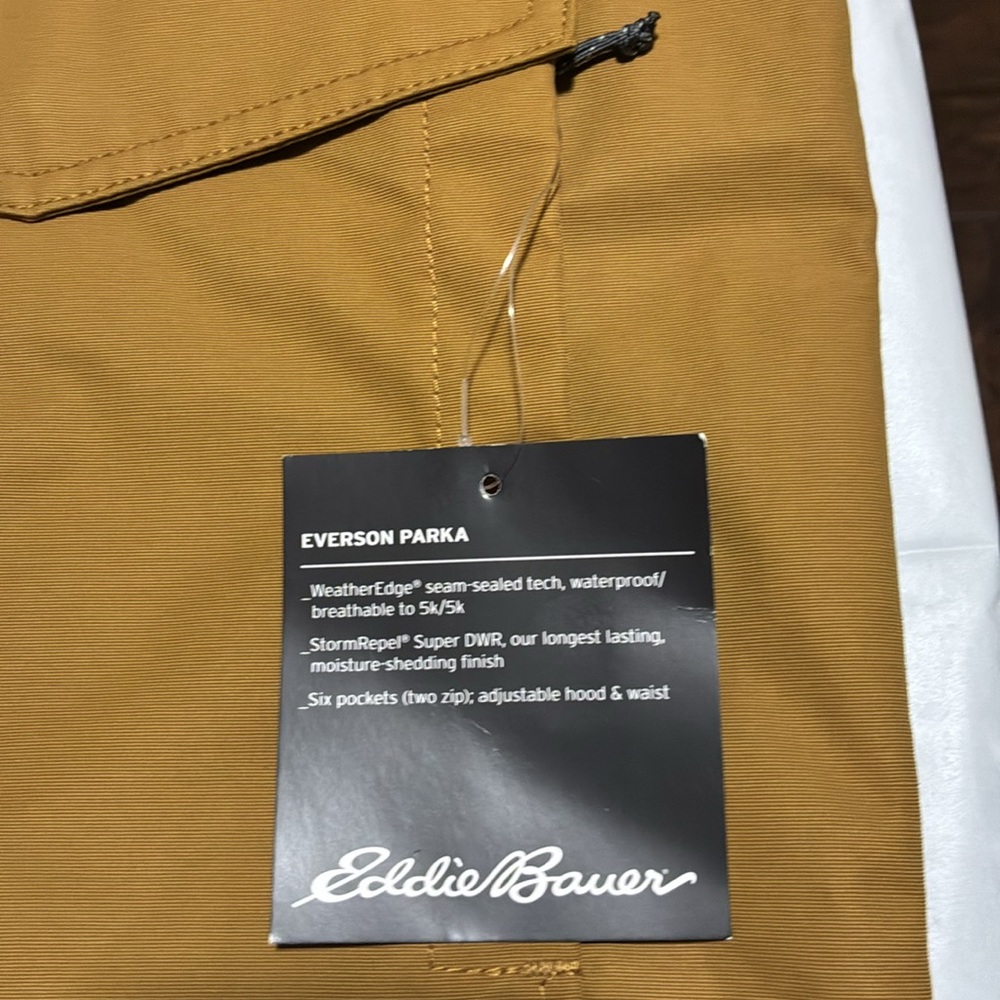 Eddie Bauer Hooded Raincoat in Mustard - Picture 2 of 7